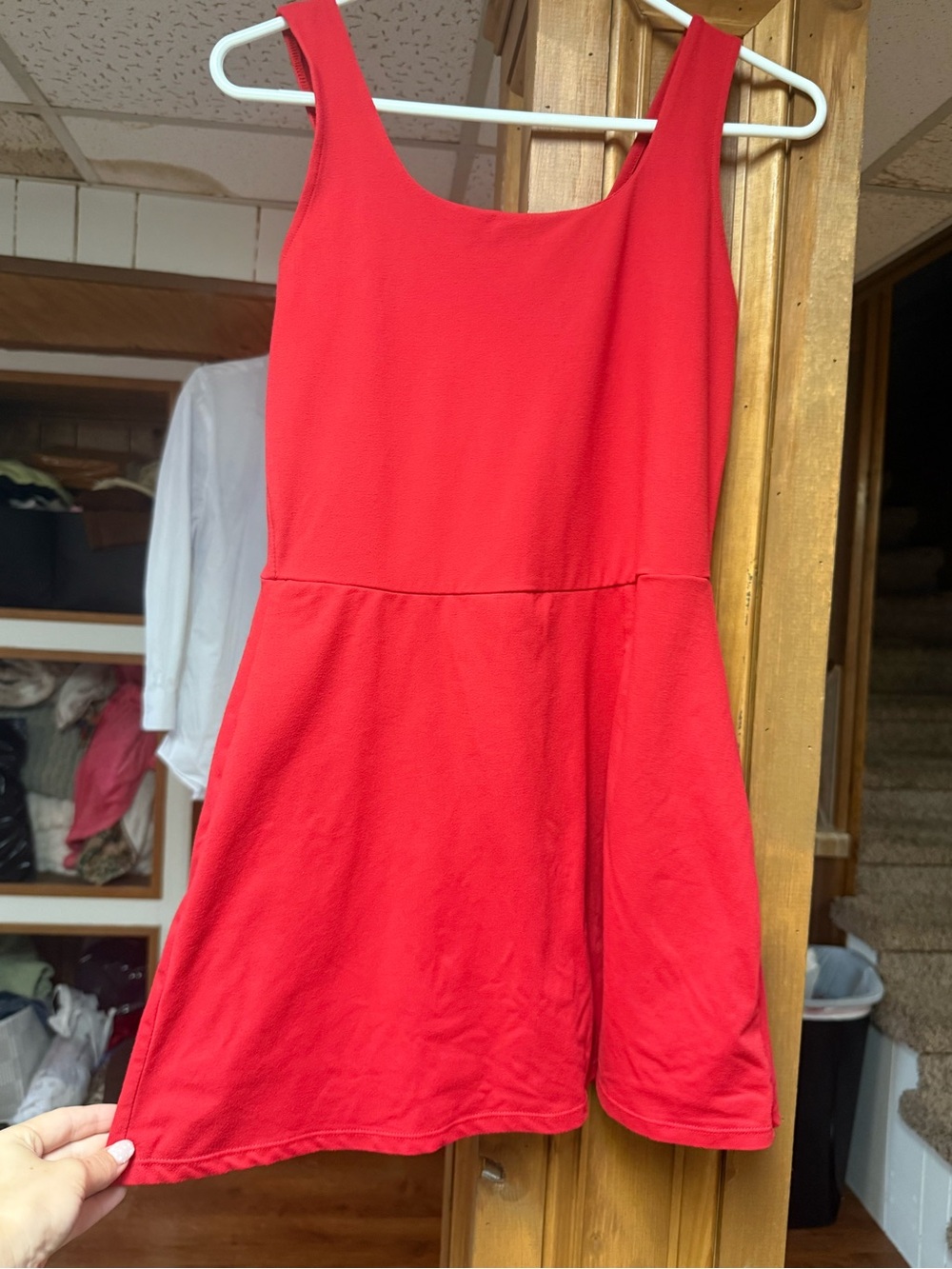 Classic Red Scoop-Neck Mini Dress